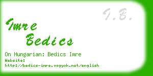 imre bedics business card